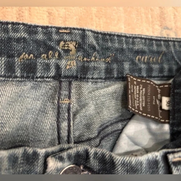 7 For All Mankind Vintage Carol Low Waist Straight Leg Blue Jeans Size 30 - Picture 3 of 9
